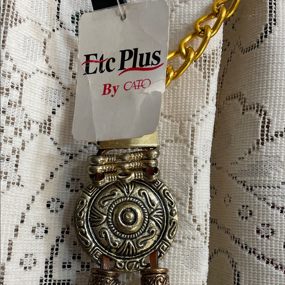 Vintage Cato Gold and Silver Pendant Belt Adjustable - Picture 2 of 6